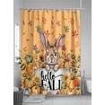 thumbnail image 5 of Fsddascl Thanksgiving Rabbit Shower Curtain Set - 72" x 78" Washable Bathtub Curtain with 12 Hooks, Orange Pumpkins Fall Leaves Flowers Waterproof Fabric Stall Shower Curtains for Bathroom/Bathtub, 5 of 6
