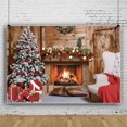 thumbnail image 1 of 7x7ft Christmas Backdrop, Merry Christmas Tree Photo Photography Backdrop, Forest Window Xmas Backdrop for Party Decoration Banner, 1 of 5
