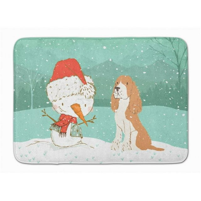 Carolines Treasures CK2072RUG Red Spaniel Snowman Christmas Machine Washable Memory Foam Mat