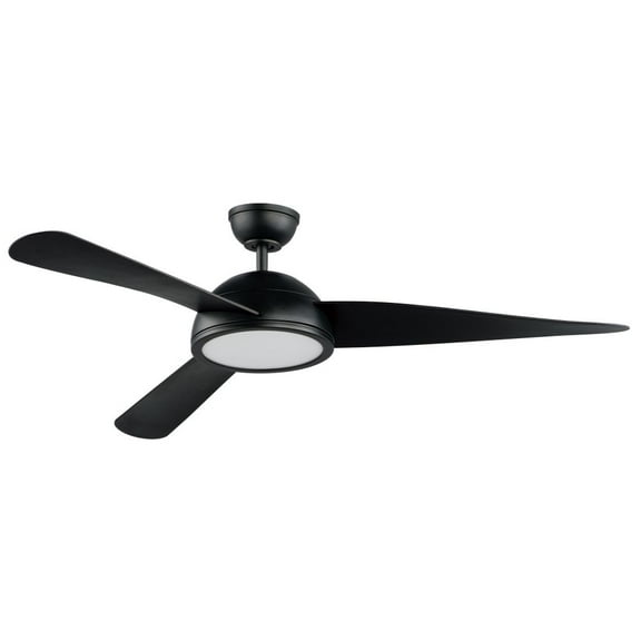 88801BK Maxim Lighting Cupola - 52 Inch 3 Blade Ceiling Fan with Light Kit-Black Finish-Integrated LED Lamp Base Type