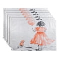 thumbnail image 2 of Simple Illustration Young Girl Reversible Placemat Set of 4 Non Slip Coffee Mats 18x12 Inch for Dining, Kitchen, Coffee, 2 of 9