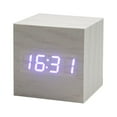 thumbnail image 6 of Stebcece Wood Cube Voice Control Led Alarm Clock Home Bedroom Dormitory, 6 of 21