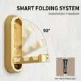 thumbnail image 3 of 1 Pcs Metal Folding Wall Hooks,Gold Heavy Duty Towel Hooks,Invisible Retractable Coat Hooks,Single Robe Hooks,Easy Installation,for Bathroom Kitchen Closet Entryway By Scheam, 3 of 8
