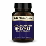 Dr. Mercola Gallbladder Enzymes - Gallbladder & Digestive Health Support - Includes Pancreatic Protease, Amylase & Lipase - Non-GMO, Gluten-Free & Soy-Free - 30 Delayed Release Capsules (30 Servings)