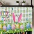 thumbnail image 5 of Easter Rod Pocket Curtain Valance, Spring Easter Eggs Bunny Butterflies Green Plaid Farmhouse Window Valance for Living Room, Bedroom, Kitchen 42"W x 12"L, 5 of 9