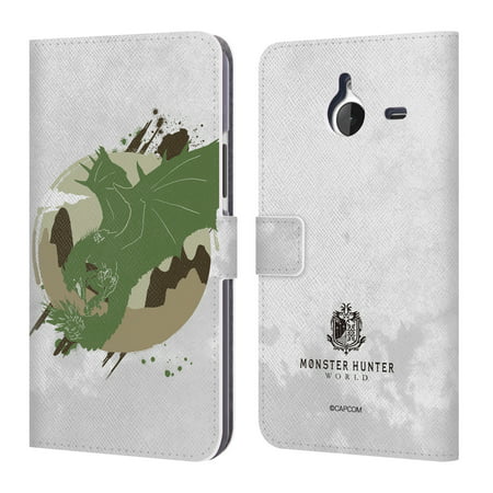 OFFICIAL MONSTER HUNTER WORLD SILHOUETTES LEATHER BOOK WALLET CASE COVER FOR MICROSOFT NOKIA (Best Dual Sim Phone In The World)