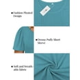 thumbnail image 4 of NISVIYA Womens Summer Tops Plus Size Trendy Crew Neck Shirts Casual Pleated Tunics Flowy Loose Fit Short Sleeve Tees 1X Turquoise, 4 of 6