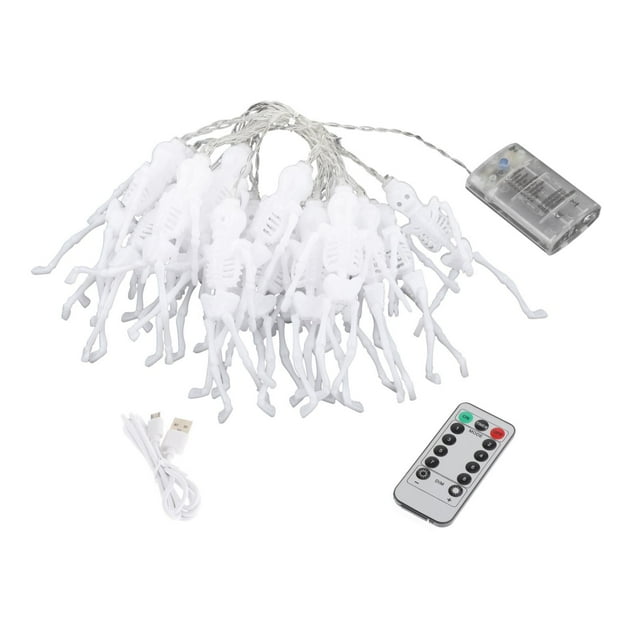 Luces de Halloween Luces IP42 Impermeable Decoraciones espeluznantes Luces decorativas para Cráneo blanco colorido