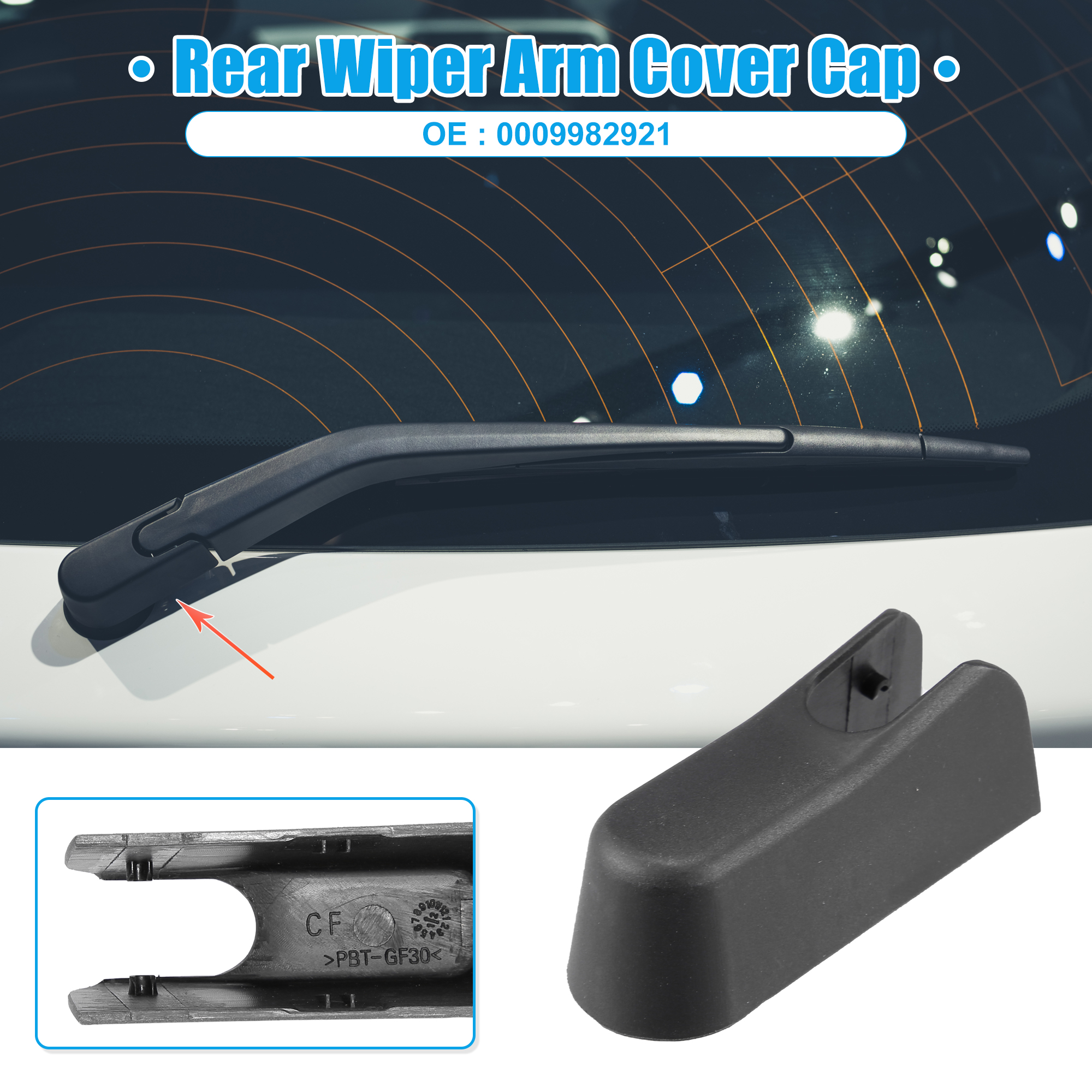 Unique Bargains Rear Wiper Arm Cover Cap for Mercedes-Benz ML GLK Class - Pack of 1