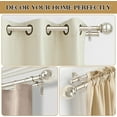 thumbnail image 5 of Double Curtain Rod 72 to 144 Inches(6-12 Feet) Champagne Gold Curtain Rods for Windows 66 to 120 Inches, 7/8 Inch Heavy Duty Drapery Rod with Crackle Glass Finials, 5 of 8