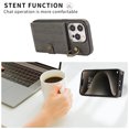 thumbnail image 3 of For Iphone 15 Brushed Texture Wallet Ring Holder Phone Case(Grey), iPhone 13, 3 of 7