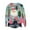 Pink, variant on Women's Christmas Sweatshirt Santa Print Long Sleeve Crewneck Dropped Shoulder Pullover Top White-1 S