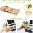 thumbnail image 2 of 18.5in Computer Monitor Stand, Monitor Riser with Tissue Box, Desk Storage Organizer for Home and Office Laptop Computer Cellphone Printer Stand(Teak, with 2 Cute Phone Stands), 2 of 7