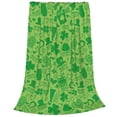 thumbnail image 2 of Honeii St Patrick's Day Print Fleece Blanket - Throw Blanket for Bed, Sofa, Couch, Camping, and Travel , Microplush Ultra Soft Warm Blanket-80"x60", 2 of 7