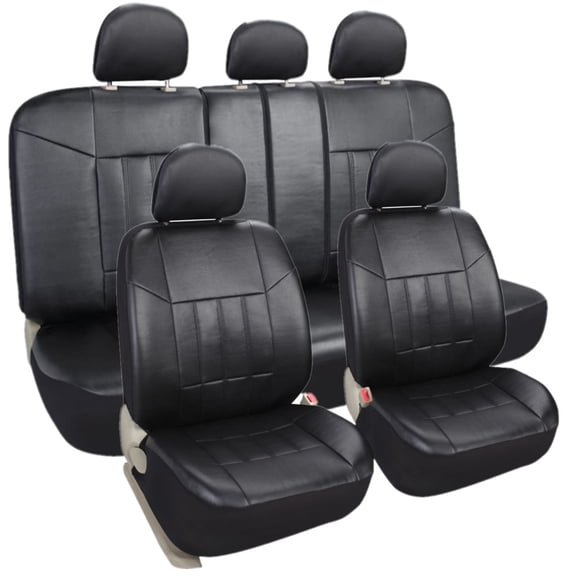 For Toyota Car Seat Covers Full Set Deluxe Leather 5-Seats Front Rear Protector