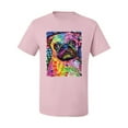 thumbnail image 3 of Funny Neon Pug | Dean Russo Art Animal Lover Men's T-Shirt, Light Pink, X-Large, 3 of 6