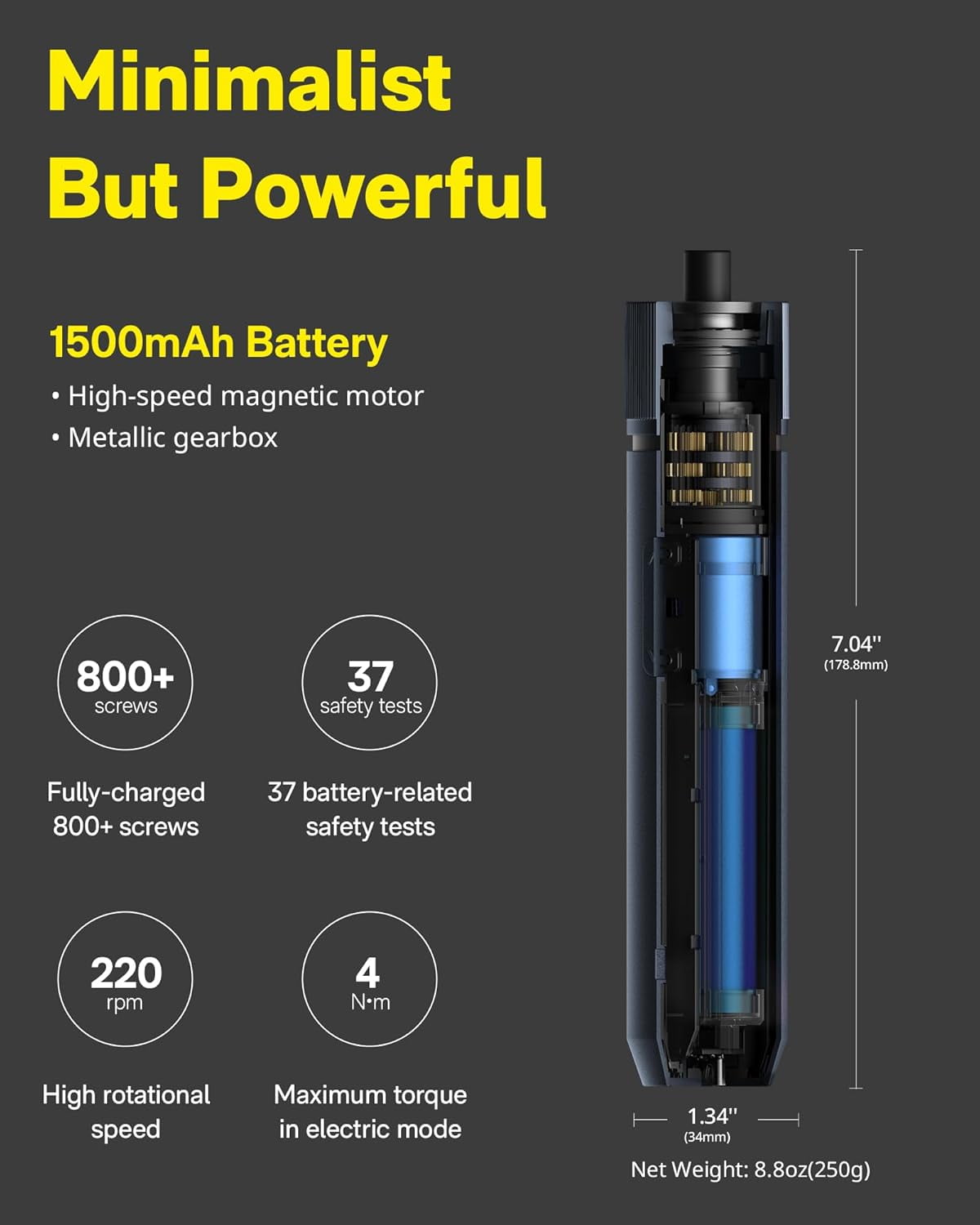 HOTO Electric Screwdriver Kit 25-Piece Upgraded Bit Set 3.6V Cordless Screwdriver Rechargeable