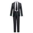 thumbnail image 2 of Yumcute 5-Piece Big Boys Formal Outfit Set, Gray Suit with Jacket, Vest, Pants, Shirt and Tie, 2 of 6