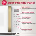 thumbnail image 6 of Frigidaire 1.1 cu. ft. 900 Watt Countertop Microwave, White and Gold, 6 of 12