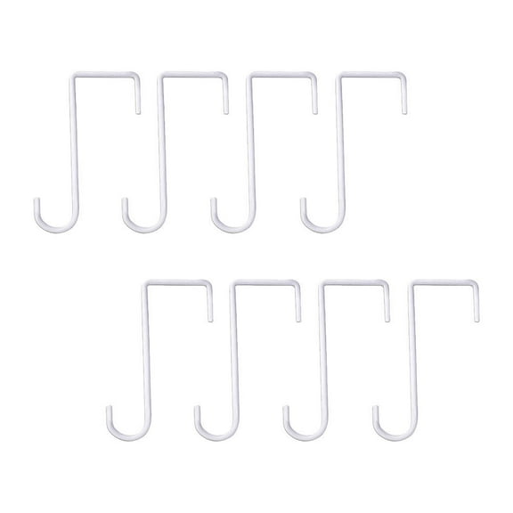 8 Pcs Outdoor Pots Wrought Iron Flower Pot Hook Backyard Hook 15X8.5CM White