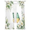 thumbnail image 7 of Spring Flowers Sheer Curtains 96 Inch Length 2 Panels Set, Watercolor Floral Butterfly Botanical Farmhouse Voile Window Treatment Semi Sheer Long Curtains for Bedroom/Living Room/Kitchen 52"x96"x2, 7 of 7