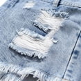 thumbnail image 6 of NAISIBABY Girls Ripped Denim Shorts, High Rise Fshion Casual with Pockets Kids Summer Jean Shorts Light Blue Size 14, 6 of 7