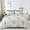 Botanical, variant on 7-Piece King Size Reversible Floral Bedding Set, Green & Golden Botanical Leaves Microfiber All Season Bed Kit with Complete Sheets and Matching Pillow Covers