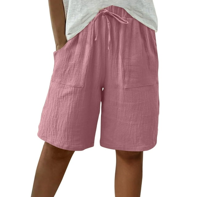 Liquidation d'Été 2025! Pantalons pour Femmes Grande Taille, Shorts de Couleur Unie pour Femmes, Shorts Décontractés pour Femmes, Capris
