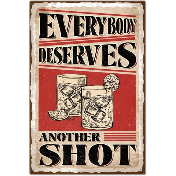 Wine Metal Tin Sign Another Shot Vintage Tin Signs 8x12 in Wine Family Poster for Indoor Outdoor Home Bar Coffee Kitchen Wall Decor Iron Colorful