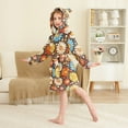 thumbnail image 2 of FORMRS Niños Bathrobe Unisex Hooded Robe Soft Plush Pajamas Sleepwear, Size 4-6T, Blooming Flowers, 2 of 7