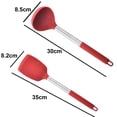 thumbnail image 2 of 2-Piece Kitchen Utensils, Safe Food-Grade Silicone Heads and Stainless Steel Handles, Red, 2 of 5
