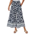 thumbnail image 3 of Women'S Wide Leg Palazzo Pants Elastic High Waisted Casual Flowy Beach Pants with Pockets Navy Blue L, 3 of 6