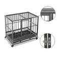 thumbnail image 6 of Pefilos 36" Heavy Duty Dog Cage Crate Kennel Metal Escape Proof Kennel, Dog Crate for Large Dogs, Rabbit Hutch with Tray, Gray, 6 of 14