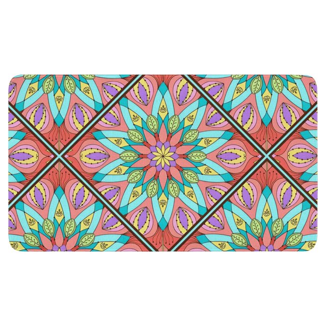 Elegant 30x17 Inch Non-Slip Door Rug, Moroccan Trellis Design - Perfect Area Rug for Indoor Entrance, Bedroom, Kitchen & Bathroom