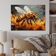 thumbnail image 2 of Designart "Geometric Portrait of a Busy Bee II" Animals Metal Art Living Room, 2 of 5