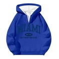 thumbnail image 3 of MHFRRA Sudadera con Capucha y Cremallera de Un Cuarto con Estampado de Letras, Suave, para Uso Diario, Cómoda, Ligera, Deportiva E Informal Azul, 3 of 3