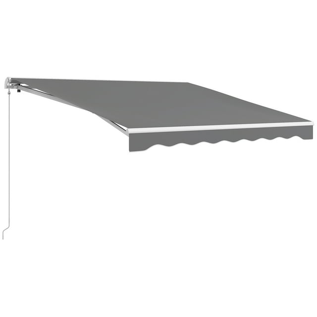 Outsunny Auvent Rétractable Électrique 10 Pieds x 8 Pieds avec Télécommande, Gris