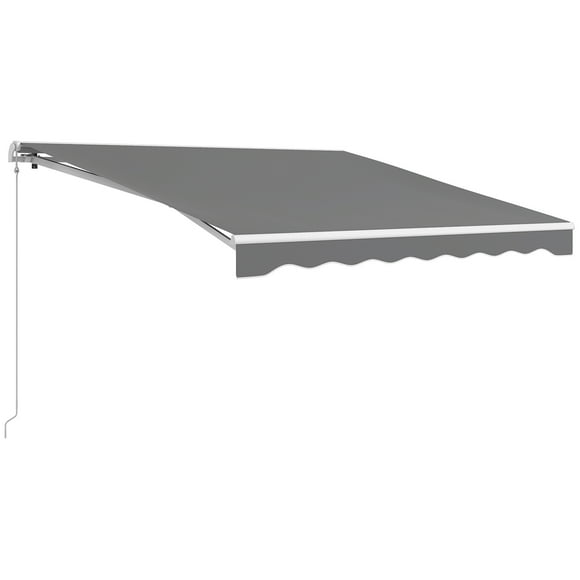 Outsunny 10' x 8' Electric Retractable Awning w/ Remote Controller, Grey