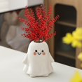 thumbnail image 6 of BinKFF Halloween Indoor Vase Decoration, White Flower Vase- Ceramic Vase for Decor, White vase for Flowers, Modern Vases for Living Room/Home Decor Accents/Entryway/Mantel/Bookshel, 6 of 8