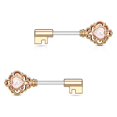 thumbnail image 4 of Key Design 14G Nipple Barbell with Opalite Gem, 4 of 11