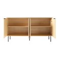 thumbnail image 4 of Corliving Lysander Fluted Engineered Wood 4 Door Sideboard with 4 Shelves, Light Brown, 4 of 12