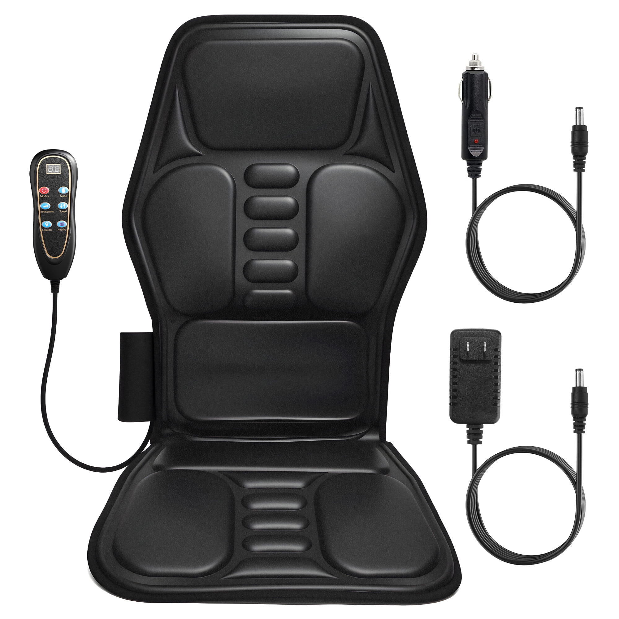 BOKYAN Back Massager, Electric Full Body Massager with Heat, Seat Cushion Massager Vibration Chair Pad for Home Car, Gifts