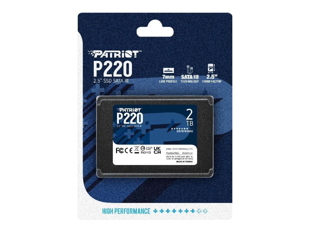 Patriot P220 2TB Internal SSD - SATA 3 2.5" - Solid State Drive - P220S2TB25