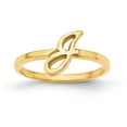 thumbnail image 1 of Solid 10k Yellow Gold Laser Initial Letter Script or Block Font Ring Band Size 8, 1 of 6