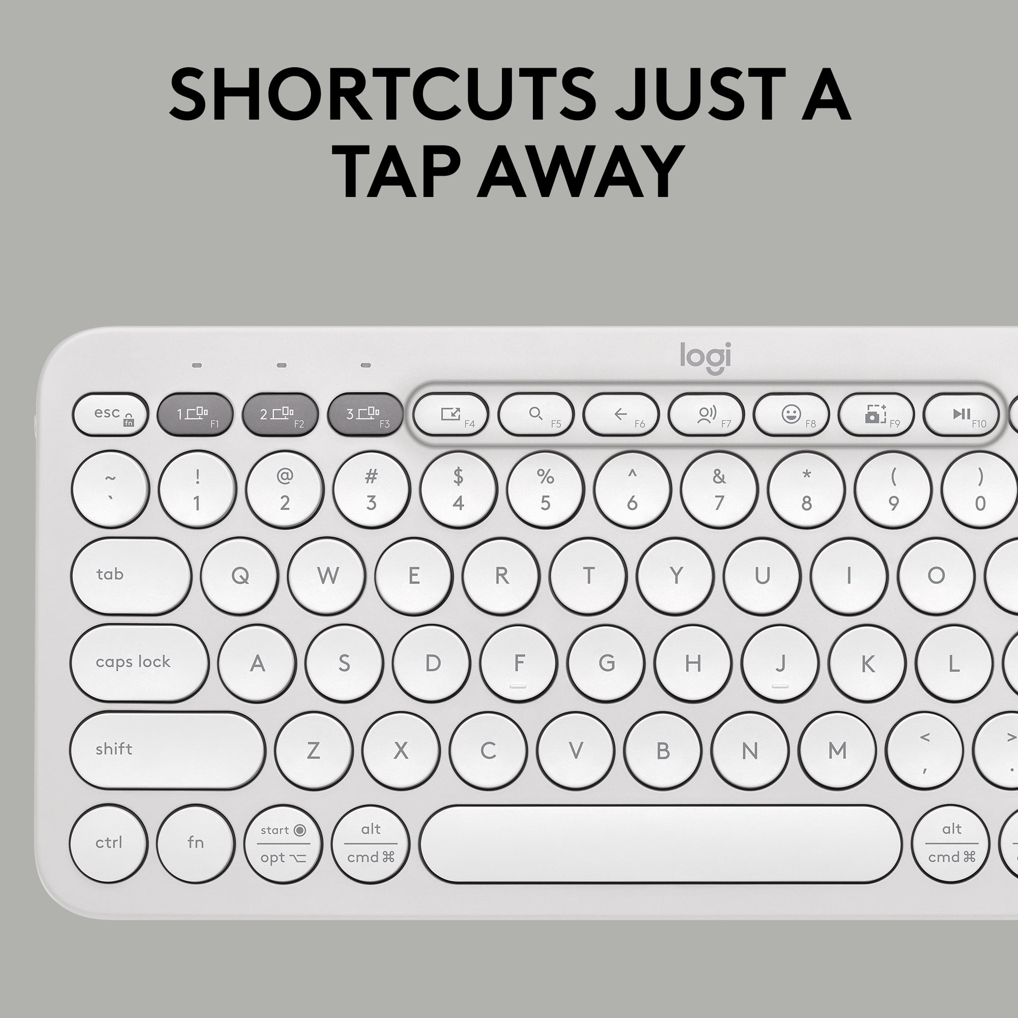 Logitech Pebble 2 Combo Wireless Quiet Keyboard and Mouse, Customisable, Logi Bolt, Bluetooth, Easy-Switch for Windows, macOS, iPadOS, Chrome - Tonal White