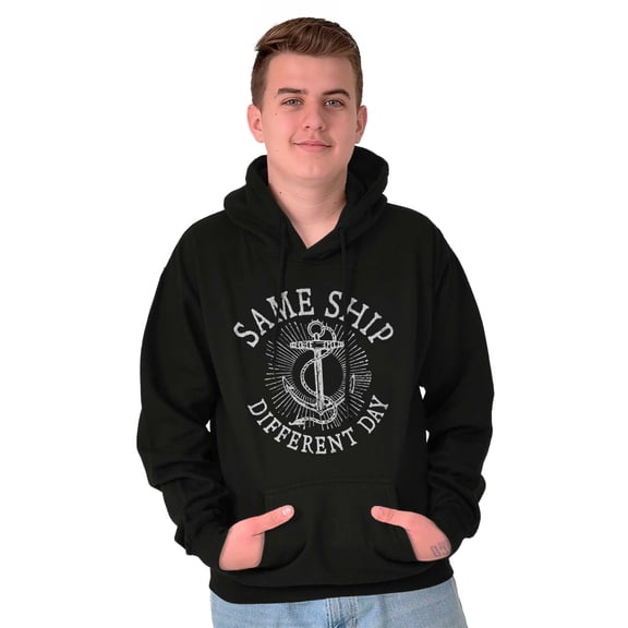 Funny Nautical Sea Captain Anchor Pun Unisex Plus Fleece Graphic Hoodie Brisco Brands 2X