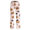 thumbnail image 4 of QWKLEAJ Halloween Pajama Pants Women Adult Loose Lounge Sleepwear Pumpkin Ghost Print Elastic Waist Comfortable Holiday Party Nightwear Cozy Long Trousers Festive Autumn Winter Home Wear, 4 of 9