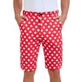 thumbnail image 1 of Pantalones cortos de hombre INSPIRE CHIC con lunares, pantalones chinos de verano para golf, frente plano, 28 rojo, 1 of 5
