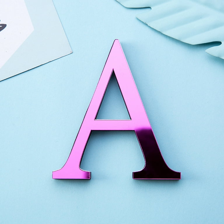 3D Acrylic Alphabet Mirror Wall Stickers Letter A-Z Self-Adhesive