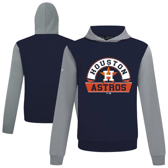 Men's Levelwear Navy Houston Astros Throwback Ultimate Banner Arch Hoodie